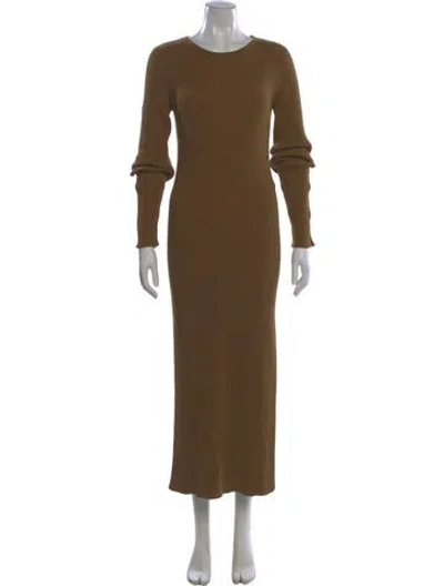 Pre-owned Bally Crew Neck Long Dress In Brown
