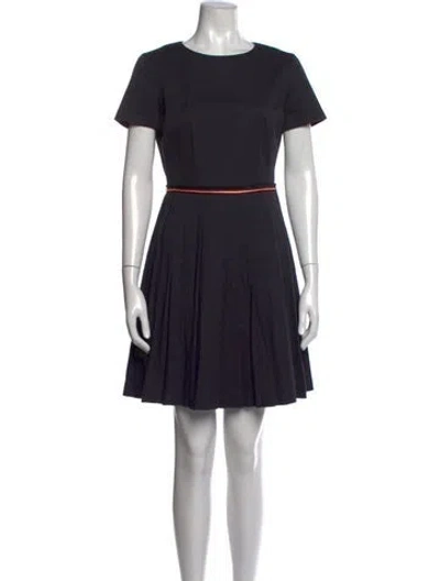 Pre-owned Bally Crew Neck Mini Dress In Blue