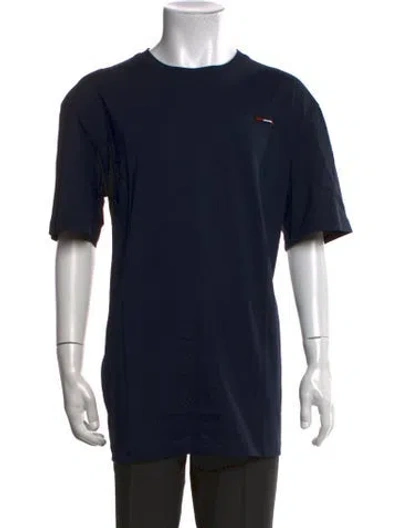 Pre-owned Bally Crew Neck Short Sleeve T-shirt W/ Tags In Blue