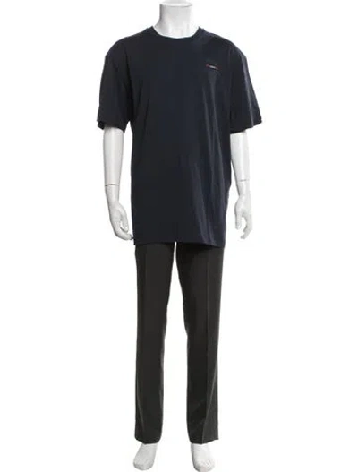 Pre-owned Bally Crew Neck Short Sleeve T-shirt W/ Tags In Blue