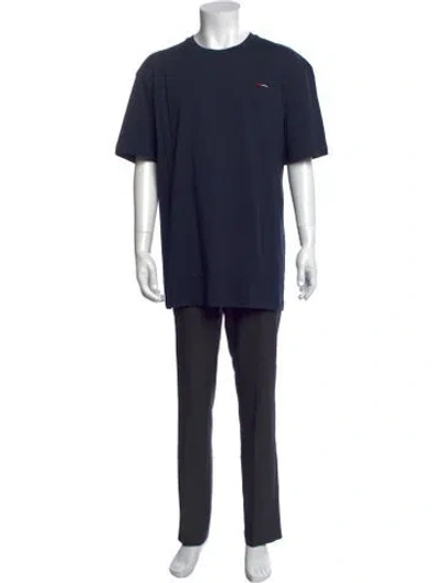 Pre-owned Bally Crew Neck Short Sleeve T-shirt W/ Tags In Blue