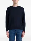 Bally Crew-neck Trim Sweater In Blue