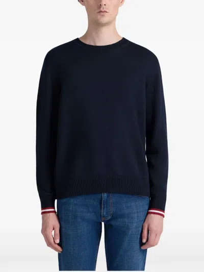 Bally Crew-neck Trim Sweater In Blue