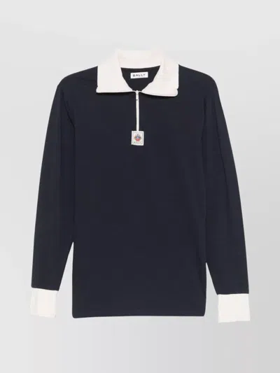 Bally Crewneck Sweater Stand-up Collar In Black