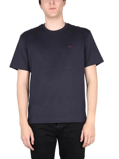 Bally Graphic Crew Neck T-shirt With Back Print In Blue