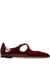 Bally Patent Ballerina Shoes In Burgundy