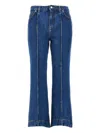 Bally Cropped Paneled High-rise Flared Jeans In Blue