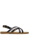 Bally Crossover-straps Leather Sandals In Black