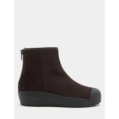 Bally Curling Bootie In Burgundy