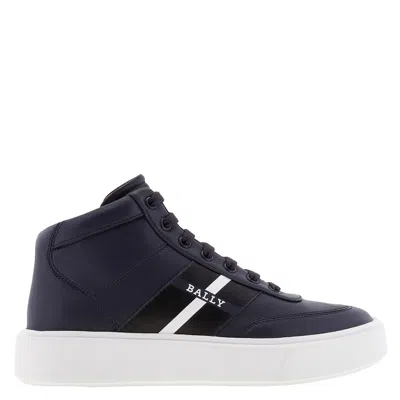 Bally Curter Leather High-top Sneakers In Blue