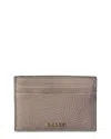 Bally Cynthia Leather Card Case In Sand