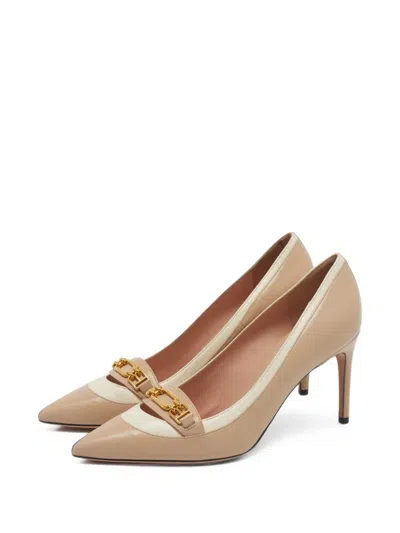 Pre-owned Bally Daika Chain-link Pumps In Neutrals