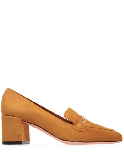 Bally Daily Emblem 50mm Suede Pumps In Orange