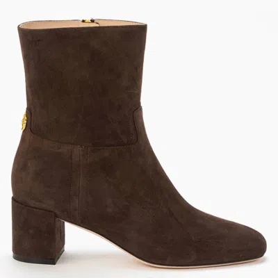 Bally Daily Emblem Otavine Suede Boots In Brown