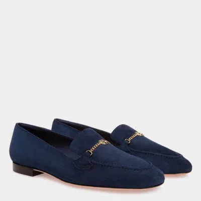 Bally Daily Emblem Suede Loafers In Blue