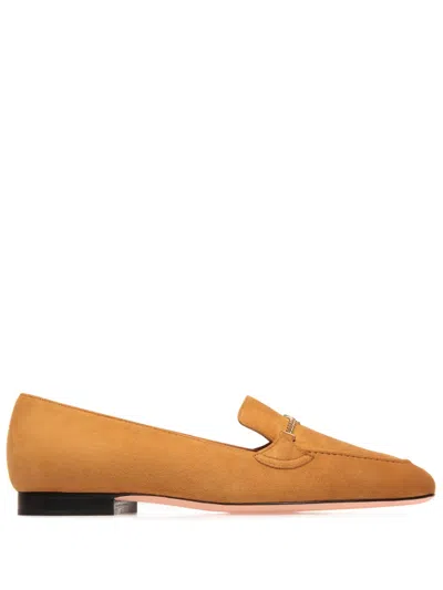 Bally Daily Emblem Suede Loafers In Yellow