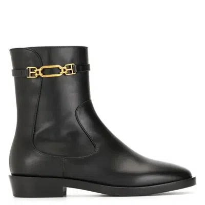 Bally Darcie Dema Leather Ankle Boots In Black