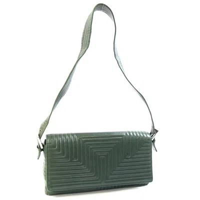 Pre-owned Bally Dark Green Leather Handbag Shoulder Bag ()