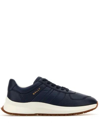 Bally Leather Low-top Round Toe Sneakers In Blue