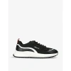 BALLY BALLY MENS BLK/GREY DARYEL-T PANELLED KNITTED LOW-TOP TRAINERS