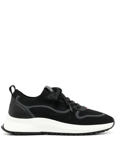 Bally Davyn Mesh And Leather Sneakers In Black