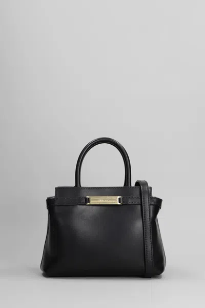 BALLY DECO DAILY S SHOULDER BAG IN BLACK LEATHER