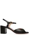 Bally Deco Leather Sandals In Black