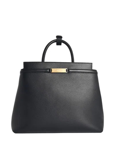 Bally Deco Logo-plaque Tote Bag In Black