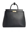 Bally Structured Leather Shoulder Bag Top Handle In Black