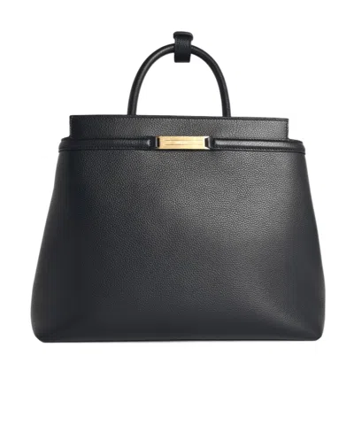 Bally Deco Logo-plaque Tote Bag In Black