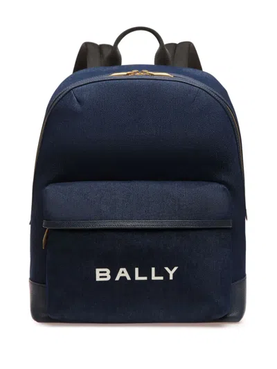 Bally Denim Backpack In Blue
