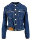 Bally Denim Crewneck Jacket In Blue