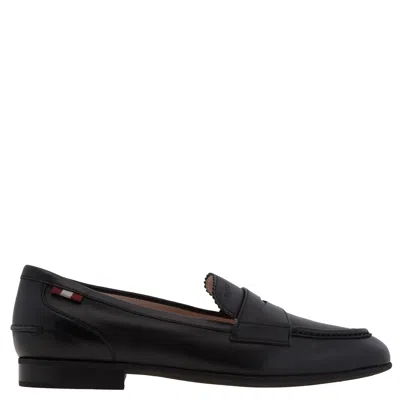 Bally Dielle Lambskin Penny Loafers In Black