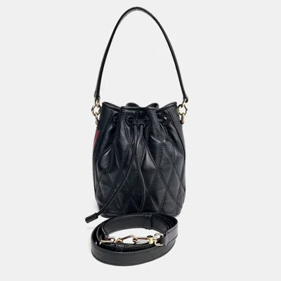 Pre-owned Bally Donna Black Leather Bucket Bag