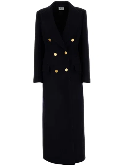 Bally Wool Coat With Back Slits And Double-breasted Design In Blue