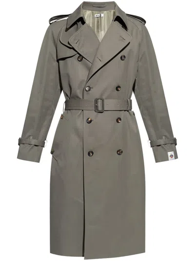 Bally Double-breasted Trench Coat In Green