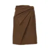 Bally Draped Nylon Skirt In Brown