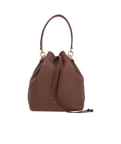 BALLY BALLY LOGO PRINTED DRAWSTRING BUCKET BAG