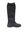 Bally High Shaft Round Toe Rain Boots Rubber Sole In Black