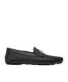 Bally Driver In Black Grained Leather In Black