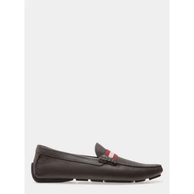 Bally Driver In Grained Calf Leather In Gray
