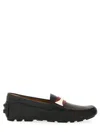Bally Textured Leather Driver Loafers With Contrast Stripe In Black