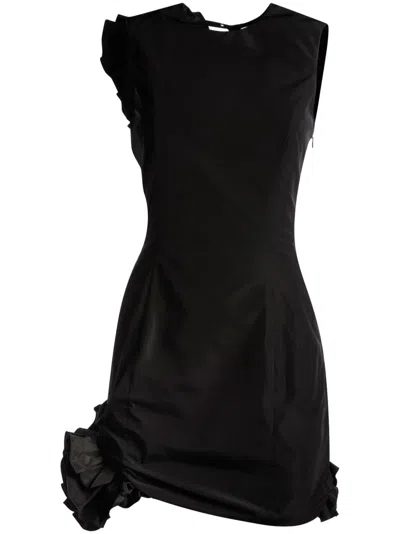 Bally Duchesse Ruffled Mini Dress In Black