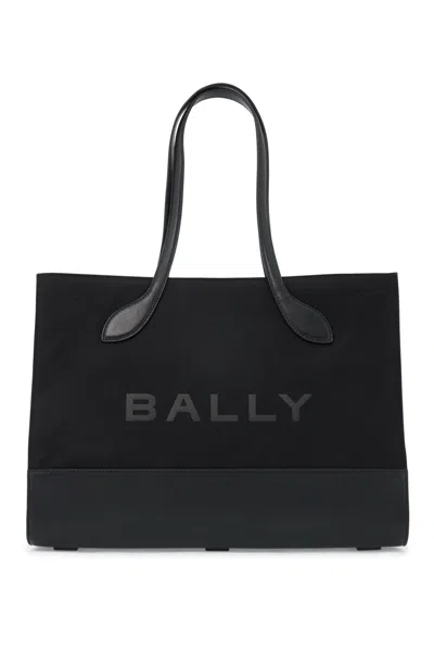 BALLY EAST/WEST NYLON AND LEATHER TOTE BAG