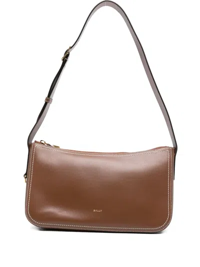 Bally Easy  Leather Shoulder Bag In Brown