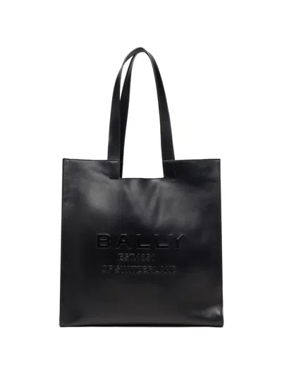 Bally Easy Embossed Leather Tote Bag In Black