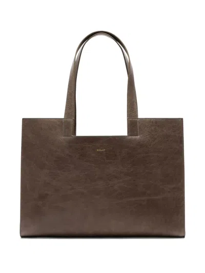 Bally Easy Leather Tote Bag In Gray