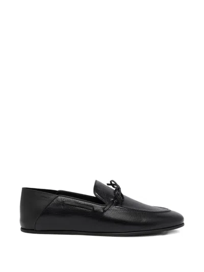Bally Eclat Grained-leather Loafer In Black
