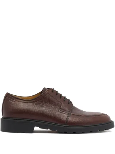 Bally Eduard Grained Derby Shoes In Brown