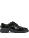 Bally Brogues With Leather Upper And Block Heel In Black